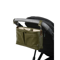 OiOi - Vegan Leather Stroller/ Pram Caddy - Olive