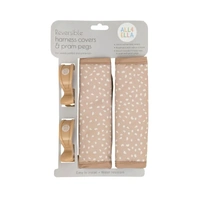 All4Ella - Harness Covers & Pram Pegs Beige Dots