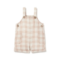 Aster & Oak - Taupe Gingham Overalls