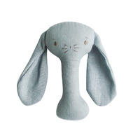 Alimrose - Bobby Bunny Stick Rattle - Grey Linen