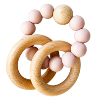 Alimrose - Beechwood Teether Ring Set - Petal