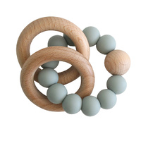 Alimrose - Beechwood Teether Ring Set - Sage