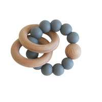 Alimrose - Beechwood Teether Ring Set - Storm Grey