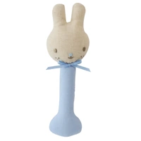 Alimrose - Linen Bunny Stick Rattle Blue