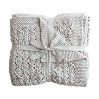 Alimrose - Organic Heritage Knit Baby Blanket - Cloud