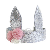 Alimrose - Sequin Bunny Crown - Silver