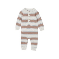 Bebe - Alvin Stripe Organic Knit Romper