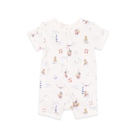 Bebe - Axel Print Organic Short Sleeve Zipsuit