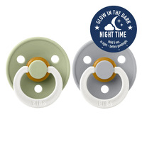 BIBS Colour Night Glow Double Pack - Size Two - Sage/ Cloud