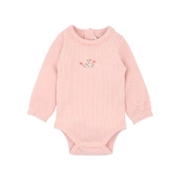 Bebe - Emmy Long Sleeve Rib Bodysuit - Dusty Rose