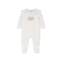 Bebe - Emmy Velour Zip Onesie Snow