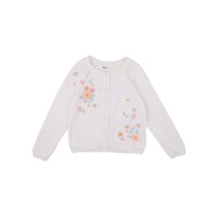 Bebe - Fern Hand Embroidered Organic Cardigan Cloud