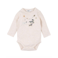 Bebe - Otto Dogs Organic Long Sleeve Bodysuit Natural Marle
