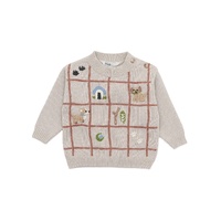 Bebe - Otto Puppy Grid Organic Knitted Jumper Oat