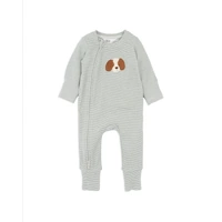 Bebe - Otto Stripe Organic Long Sleeve Zipsuit