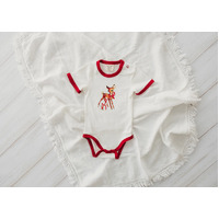 Child of Mine - Scarlet Trim Bodysuit Baby Deer