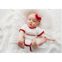 Child of Mine - Scarlet Trim Bodysuit "My First Christmas"