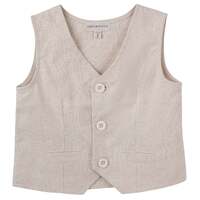 Toby Linen Vest - Sand