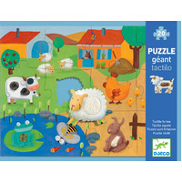 Djeco - Tactile Farm 20 Piece Giant Puzzle