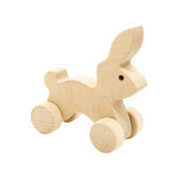 Wooden Rabbit Push Along - Hoppy