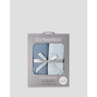 Little Bamboo Baby Hooded Towels 2 Pack - Retro Blue