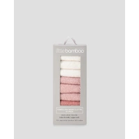 Little Bamboo Baby Towelling Washers 10 Pack - Dusty Rose