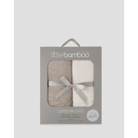 Little Bamboo Baby Hooded Towel 2 Pack - Stone Grey