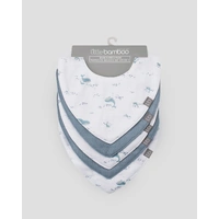 Little Bamboo Muslin Bibs 5 Pack - Retro Blue