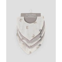 Little Bamboo Baby Muslin Bib 5 Pack - Stone Grey