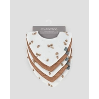 Little Bamboo Muslin Bibs 5 Pack - Iced Coffee