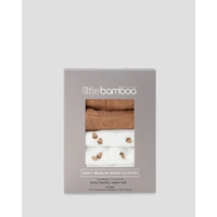 Little Bamboo Muslin Washers 6 Pack - Iced Coffee