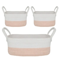 3 Piece Storage Set - Blush/ White