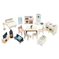 Le Toy Van - Wooden Dolls House Starter Furniture Set 35 Piece