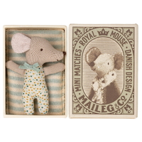 Maileg - Sleepy Wakey Baby Mouse in Box - Blue