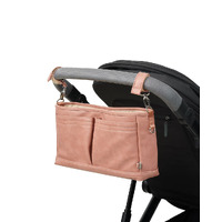 OiOi - Faux Leather Stroller/ Pram Caddy - Dusty Rose
