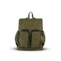 OiOi - Olive Faux Leather Nappy Backpack 