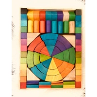 QToys - Jumbo Rainbow Wooden Block Set 86 Pieces
