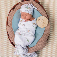 Snuggle Hunny - Duck Pond Organic Jersey Wrap & Beanie Set