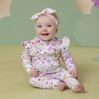 Snuggle Hunny - Isla Organic Snugglesuit Convertible Romper with Frill
