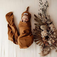 Snuggle Hunny Kids - Bronze Baby Jersey Wrap and Beanie Set