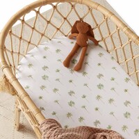 Snuggle Hunny Kids - Green Palm Fitted Bassinet Sheet