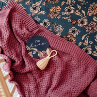 Snuggle Hunny Kids - Mauve Diamond Knit Baby Blanket