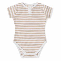 Snuggle Hunny Kids - Pebble Stripe Short Sleeve Organic Bodysuit