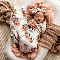 Snuggle Hunny Kids - Rosebud Jersey Wrap and Topknot Set