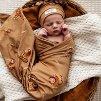 Snuggle Hunny Kids - Roar Jersey Wrap and Beanie Set