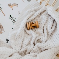 Snuggle Hunny Kids - Warm Grey Diamond Knit Baby Blanket