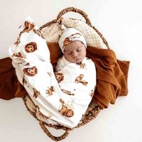 Snuggle Hunny - Lion Organic Jersey Wrap and Beanie Set