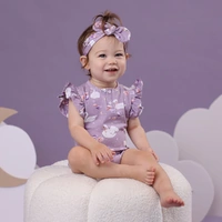 Snuggle Hunny - Swan Lake Short Sleeve Organic Bodysuit with Frill