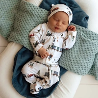 Snuggle Hunny - Trains Organic Snuggle Sleepsuit Zip Footie