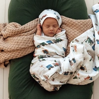 Snuggle Hunny - Trains Organic Muslin Wrap
